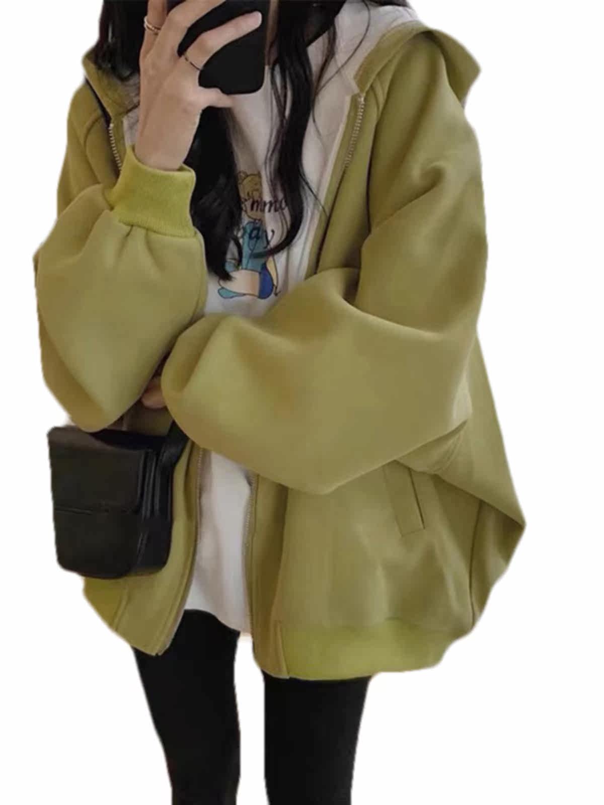 PRE-FALL WOMENS 2024 NEW LAZY PLUS SIZE SWEATSHIRT JACKET HONG KONG RETRO CIC TOP DESIGN SENSE NICHE