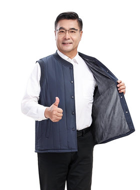 恒源祥夹棉马甲码冬男士保暖背心
