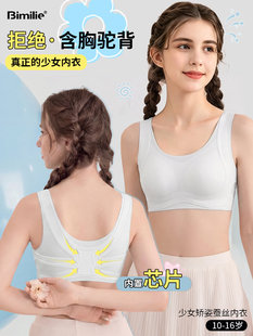 Bimilie无痕矫资桑蚕丝内衣少女聚拢收副乳防下垂反重力提拉文胸