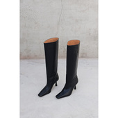 IORE理想矿石原创 简约气质显瘦小牛皮长筒靴女细高跟及膝长靴子