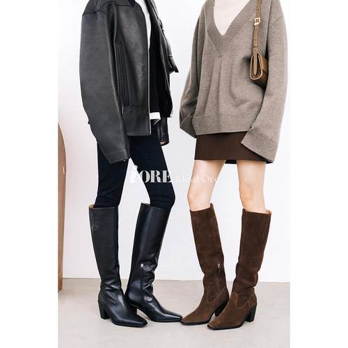 IORE理想矿石极简小方头及膝靴