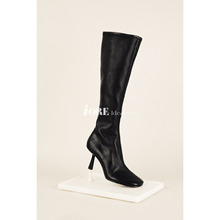 IORE理想矿石设计师原创 柔中有骨 弹力小羊皮细跟高跟及膝靴长靴