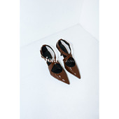 IORE理想矿石 交叉带侧中空尖头芭蕾高跟细跟凉鞋 有序 动态曲线