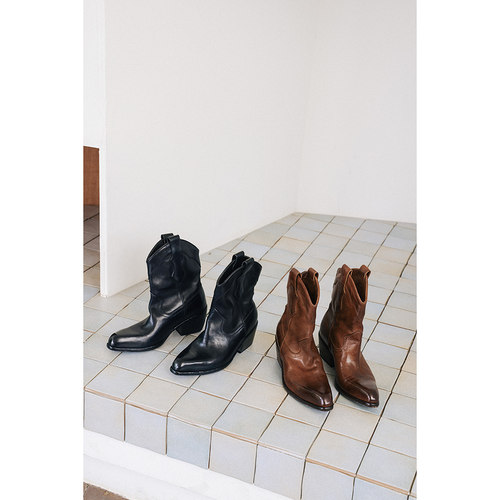 GLAS工匠系列水洗马皮西部短靴