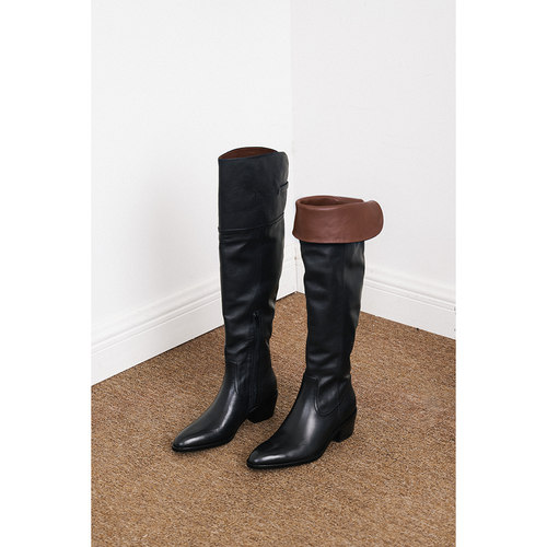 IORE极简显腿长显高牛皮过膝长靴