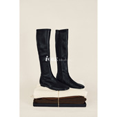 IORE理想矿石设计师原创 干净利落 弹力羊皮包腿显瘦平底及膝长靴