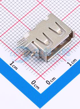 USB连接器 XDBF-0424-11 插件 侧插板 USB 2.0AF 短体卷边10MM长