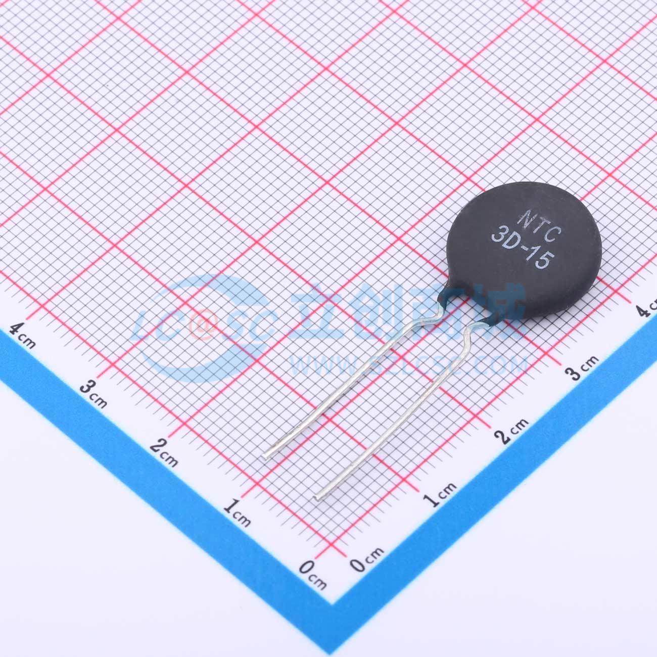 NTC热敏电阻 3D-15 插件,P=7.5mm 3&Omega; 2600K 7A 电子元器件配单