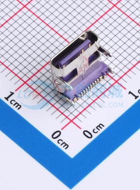 USB连接器 161N-4PSD43 - L=7.35mm加高1.0mm，紫色胶芯 Type-C 1