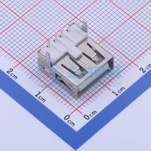 USB连接器 902-242A1011D10100 插件 内扣直脚无边内弹铜壳T型PBT