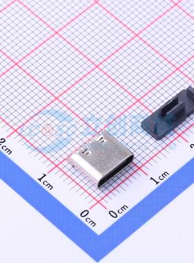 USB连接器 TYPE C-DB-106PWB 插件 型H=6.8 Type-C 直插 6P 原装