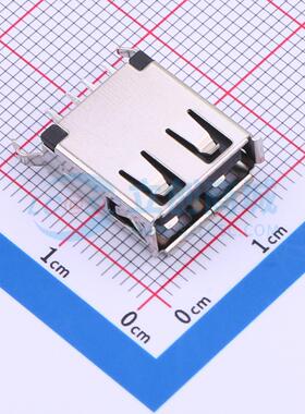 USB连接器 U221-041N-1BZ19-SB 插件 AF180°插板(14.9) 铜壳卷口