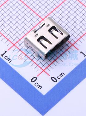 USB连接器 TYPE C-CQ-101PWB SMD 板上型四脚插板带弹 Type-C 卧