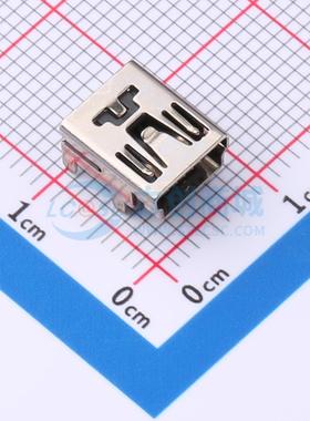 USB连接器 U214-051N-4BR84 插件 MINI USB连接器 5P插件 长9.2MM