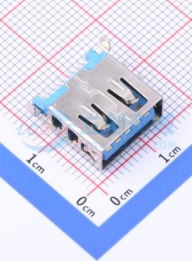USB连接器 HC-ST-003-008-Z SMD 沉板2.25mm 直脚 卷边B款 Type-A