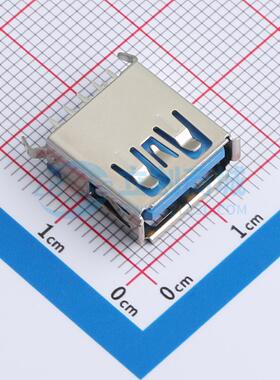 USB连接器 HC-USB3.0-L137-WJ 插件 USB3.0 AF母180度 弯脚卷边