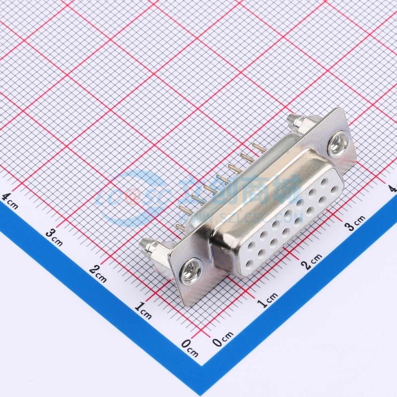 D-SUB-DP-15PYM-AW 插件 D-Sub 母 15P 直插 D-Sub/VGA连接器