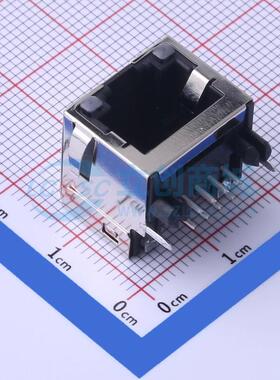 以太网连接器(RJ45 RJ11) 438600016 插件 1 不带LED 有屏蔽 弯插