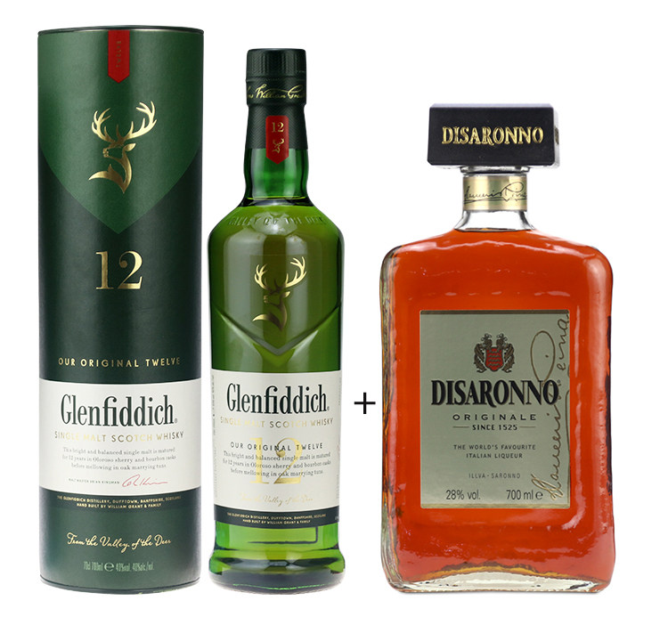 教父鸡尾酒组合 格兰菲迪12年单一麦芽威士忌 帝萨诺力娇酒组合