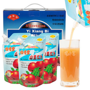 怡香碧山里红果汁大袋装山楂汁果肉饮料浓缩整箱本溪特产