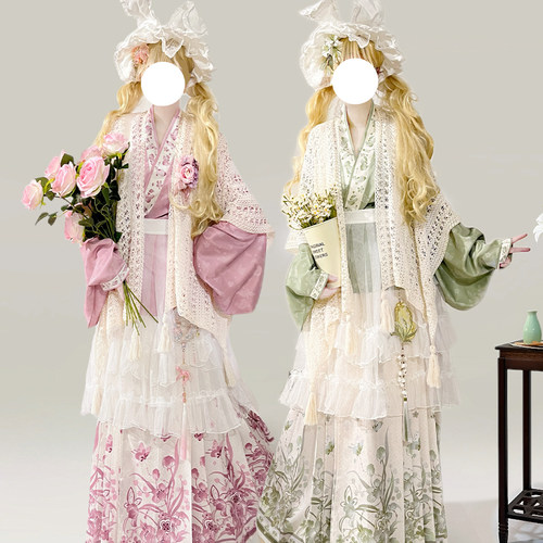 墨染幽阙原创[蝶梦]汉洋折衷明制交领短衫罩裙斗篷马面洛丽塔秋冬