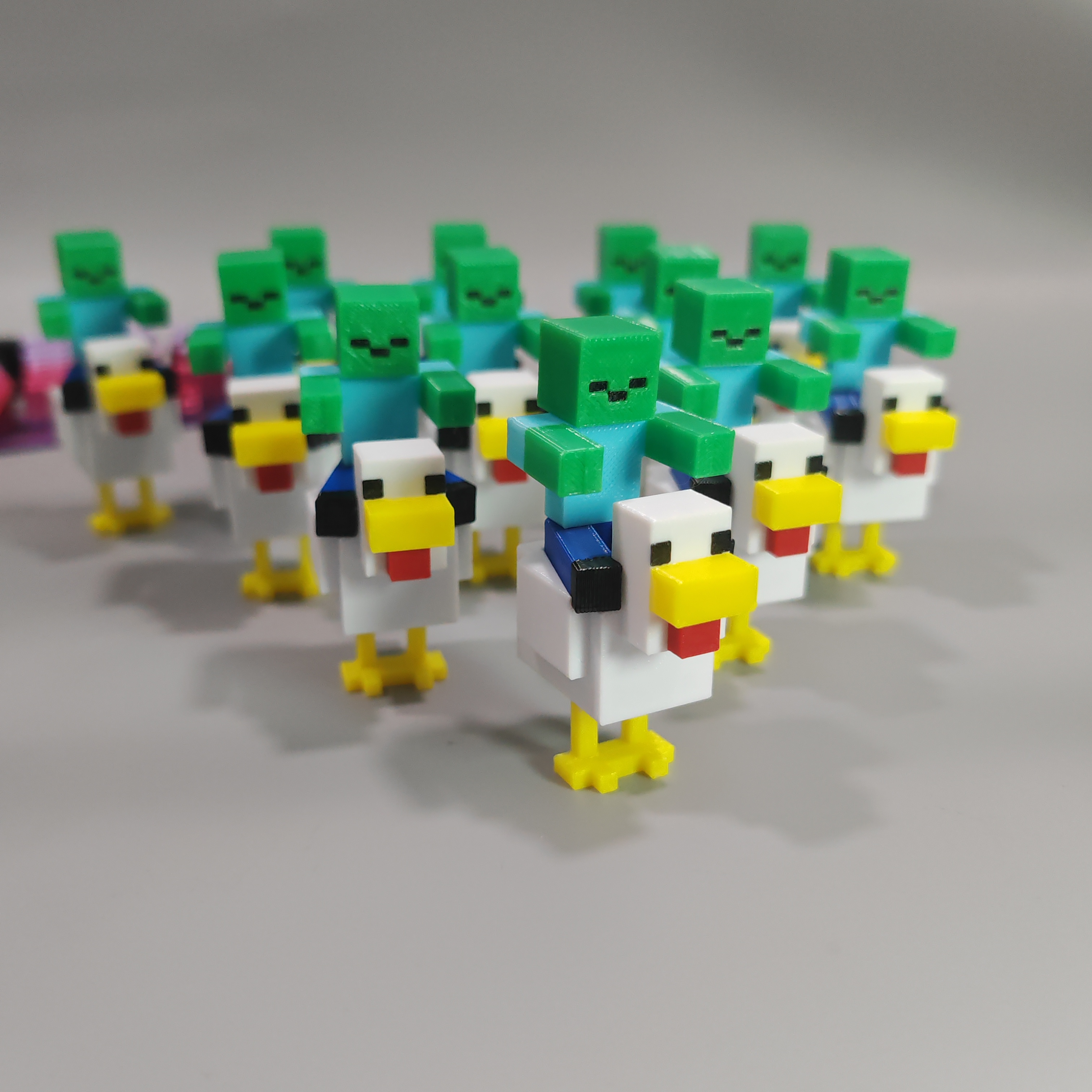 我的世界鸡骑士玩偶boss僵尸鸡骑士模型拼装积木玩具周边手办摆件