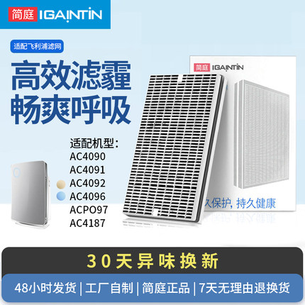 简庭适配飞利浦空气净化器滤芯AC4091/4090/4096/4187滤网ACP097