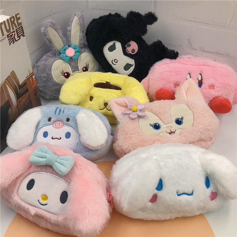 可爱三丽鸥布丁狗玉桂狗笔袋学生卡通毛绒铅笔袋化妆品收纳袋2022