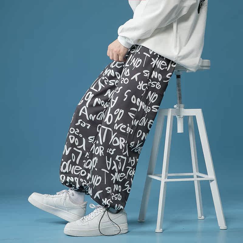 2021休闲卫裤男港风宽松直筒运动裤子中性束脚311B-2P55控68,男装休闲裤,电商A113-2