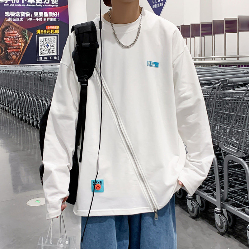 春夏新款港风宽松设计款男女中性圆领长袖T恤潮311B-2P40,男装T恤,电商A113-2