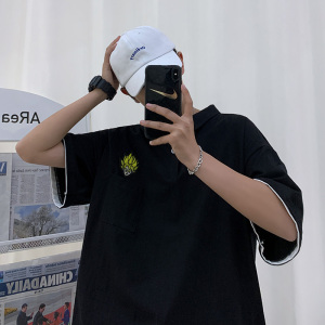 夏装 龙珠印花 港风短袖翻领T恤男五分袖Polo衫 311B-2 P33图片