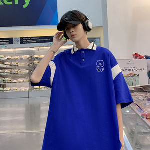 310B-2夏款休闲个性POLO衫宽松短袖T恤 男女体恤青年上衣T10 P38图片