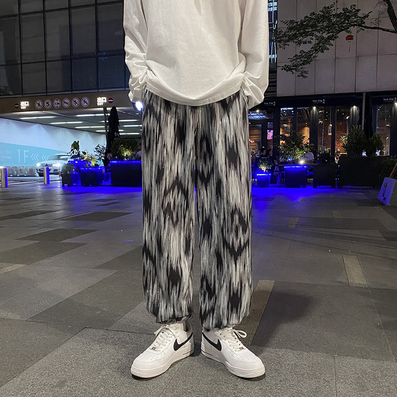 秋季扎染休闲裤男百搭港风潮III直筒束脚裤子311B-2 P50图片