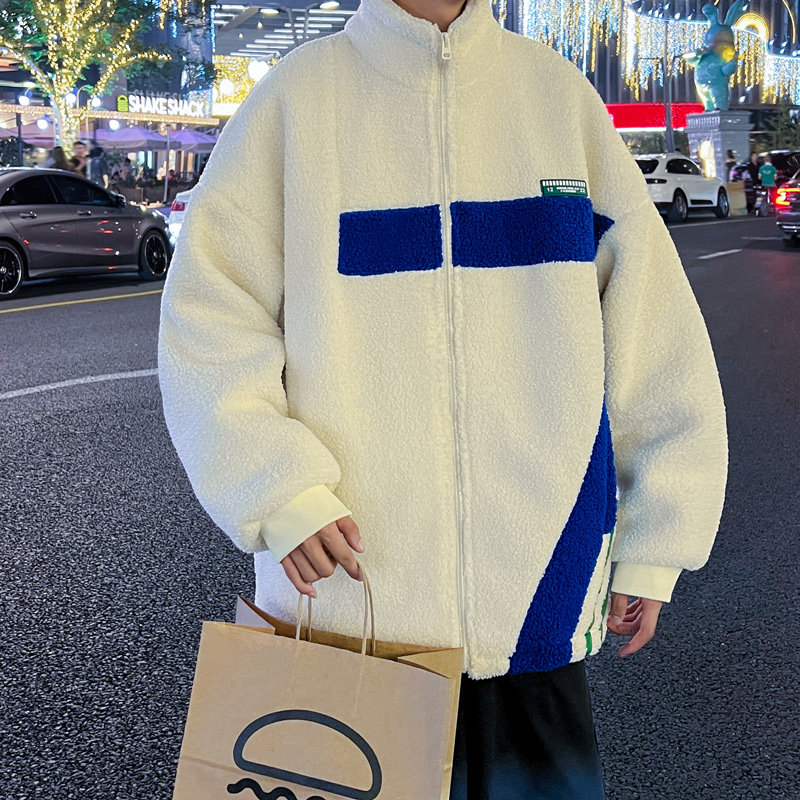 羊羔绒外套男上衣港风外套棉衣羊羔毛棉服310B-2-C05-P125控158图片