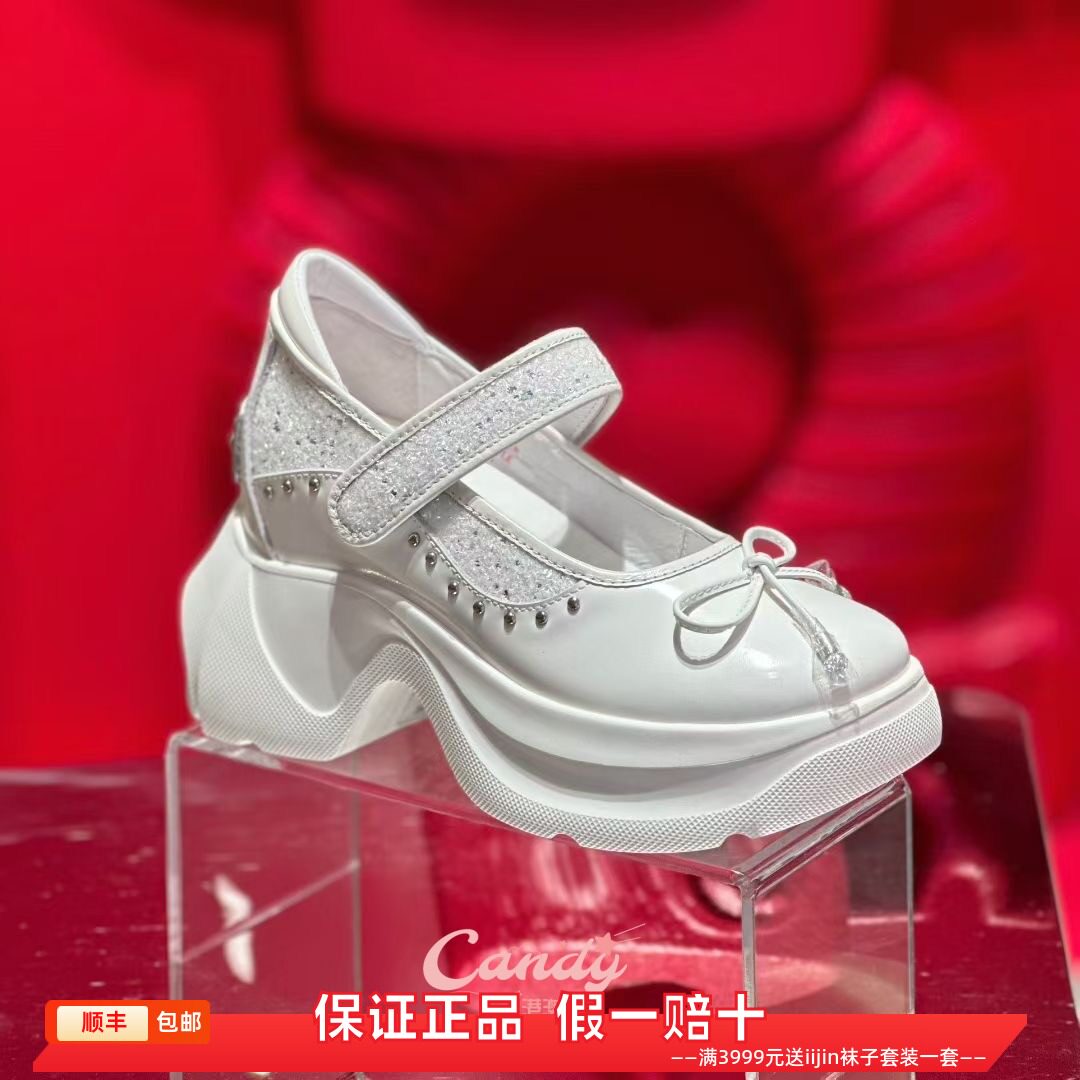 香港代购iijin艾今正品2025超轻蝴蝶结内增高9.5cm厚底玛丽珍凉鞋