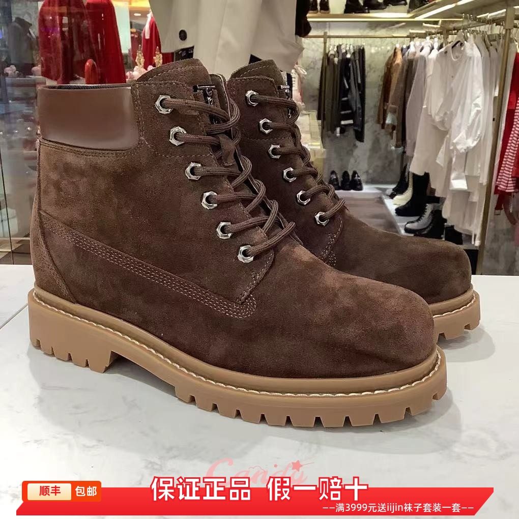 香港代购iijin艾今正品复古内增高8cm厚底大码工装户外马丁靴男女