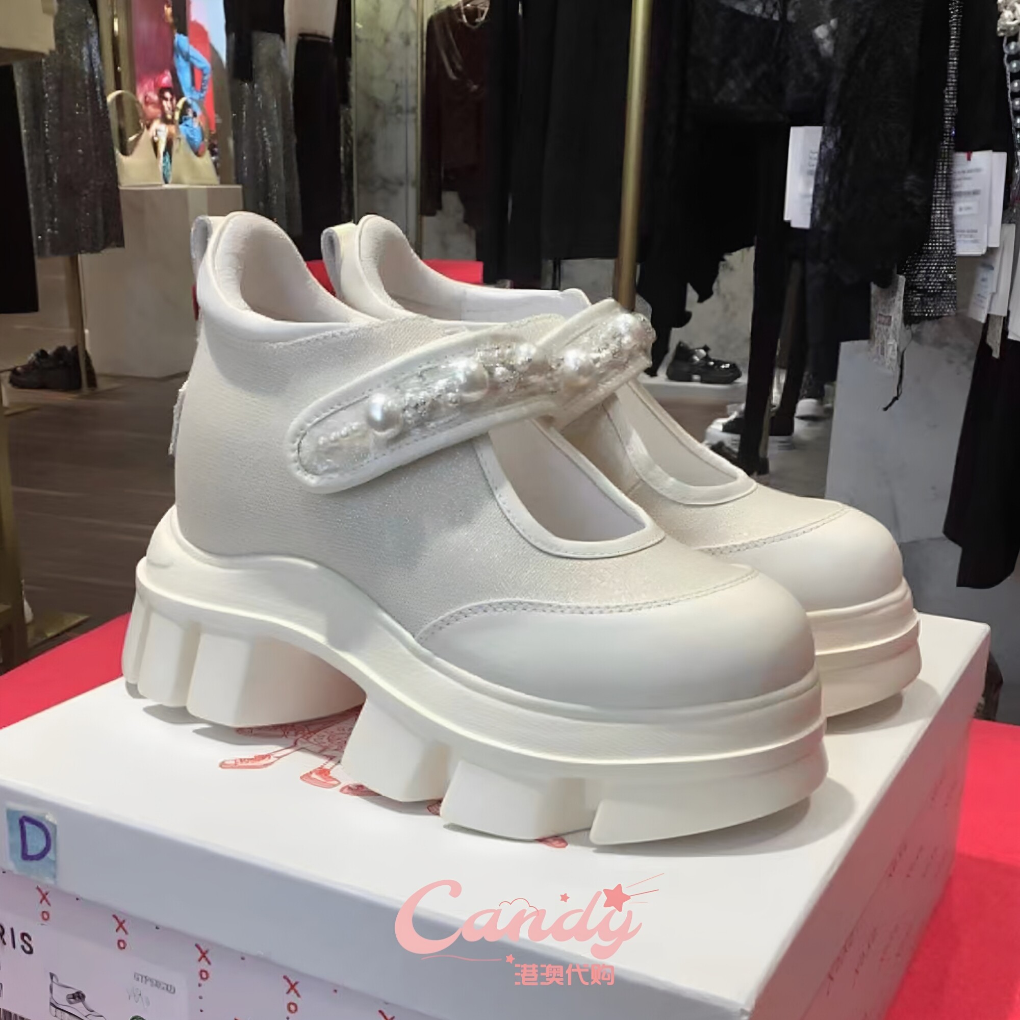 艾今珍珠10.5cm内增高玛丽珍女鞋图片