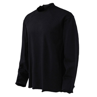 YT272 1812 P65 T打底衫 2024小众日系毛边高领加厚纯棉宽松长袖