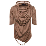 欧码夏装外贸潮流短袖连帽T恤堆堆领嘻哈街舞T1812-YT001-P45，男装T恤，星座1812