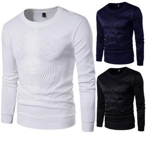 2025秋装男士压花卫衣 套头太空棉长袖T恤 现货 1800-968-P30，男装T恤，星座1812