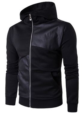 2018新品速卖通男装男式立领英伦卫衣黑色连帽外贸1812-Y925-P45