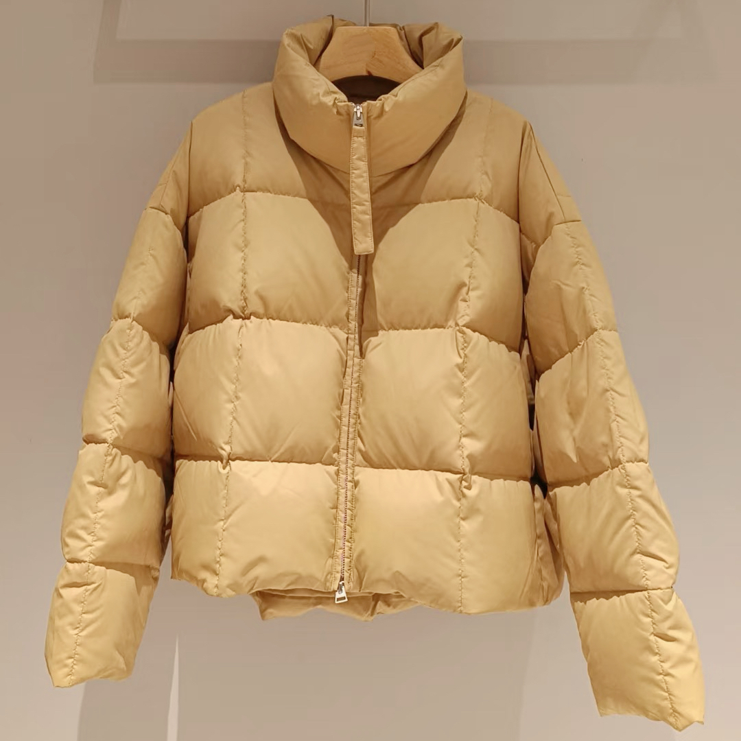 外贸原单 商场同款女士E* 宽松时尚面包羽绒服白鸭绒保暖显瘦通勤