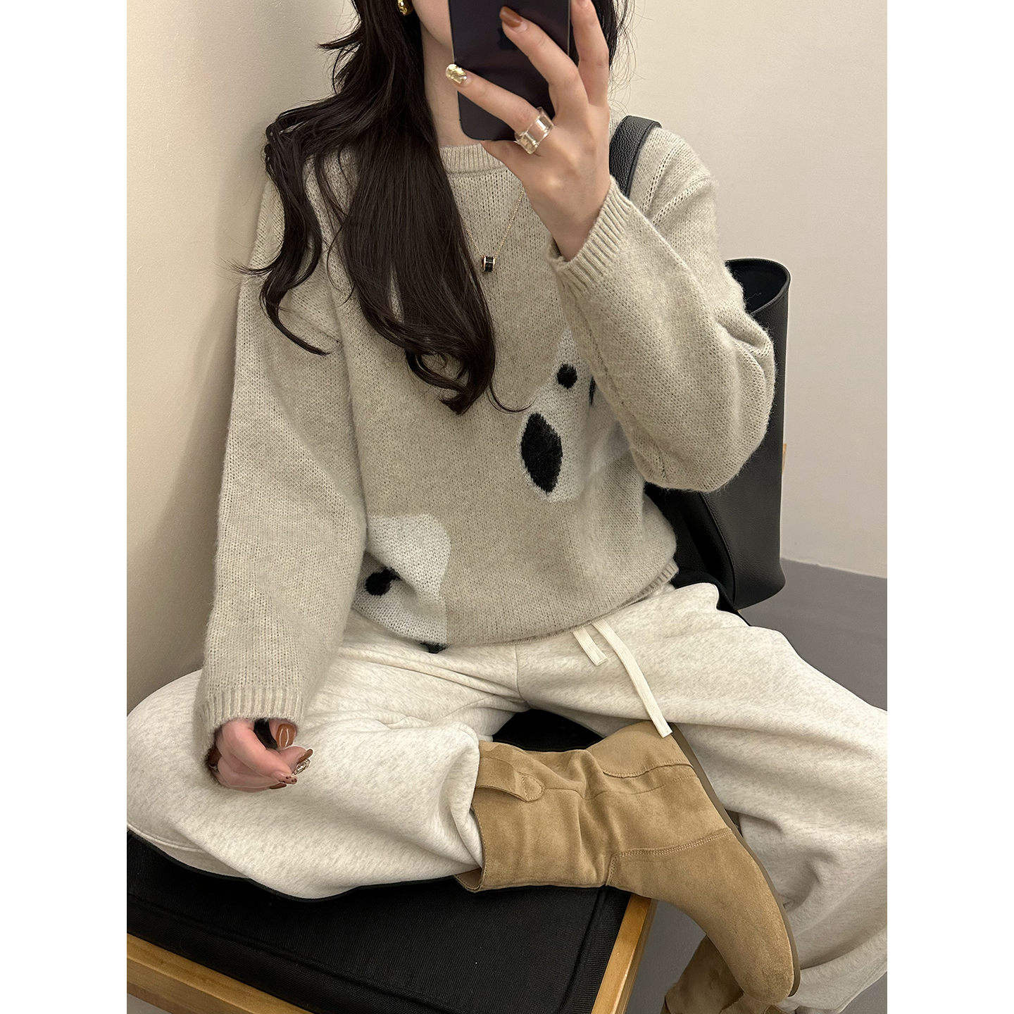 初高中学生卡通减龄针织衫女毛衣