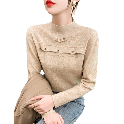 萍悦半高领韩版修身打底衫