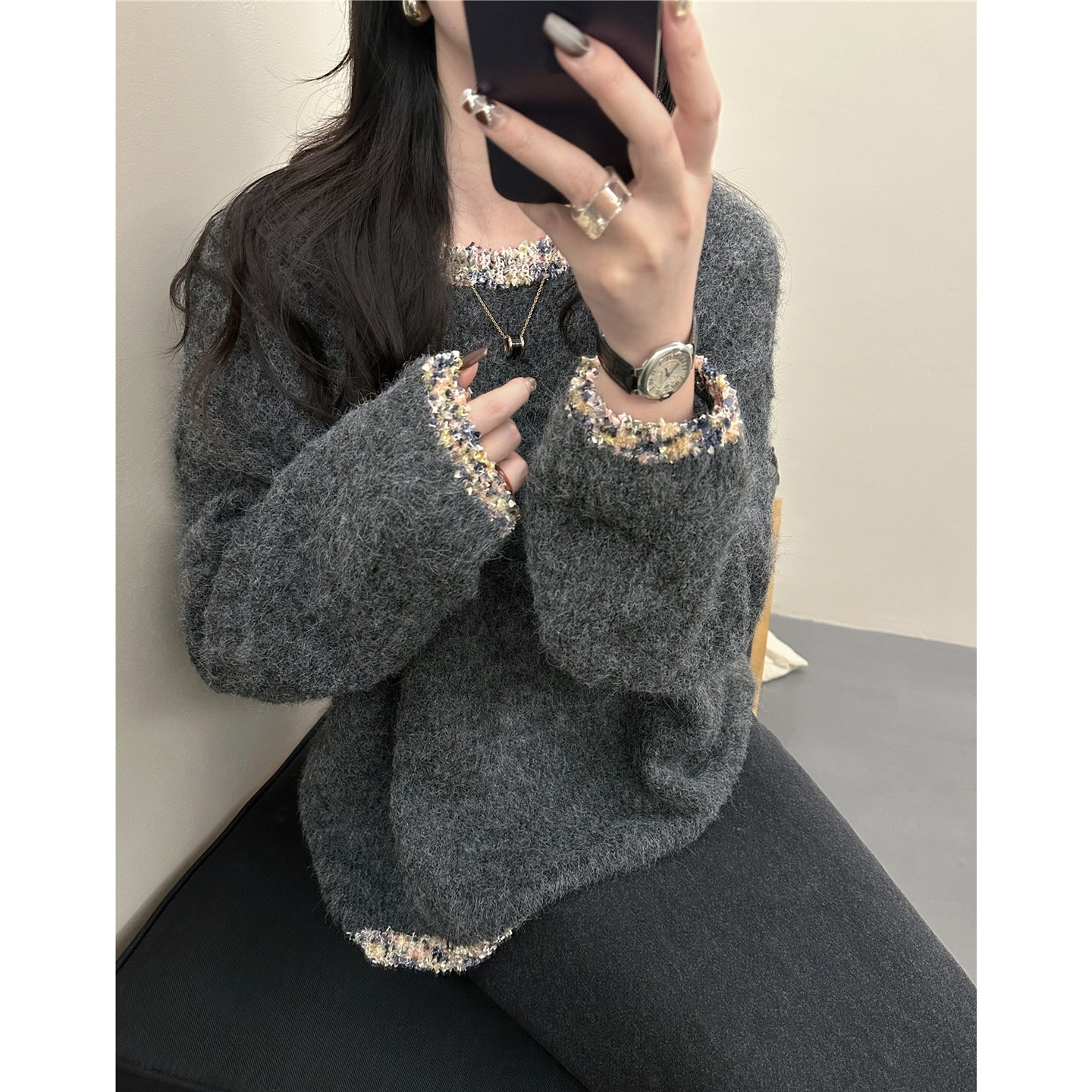 2025新款秋冬毛衣法式轻奢针织衫