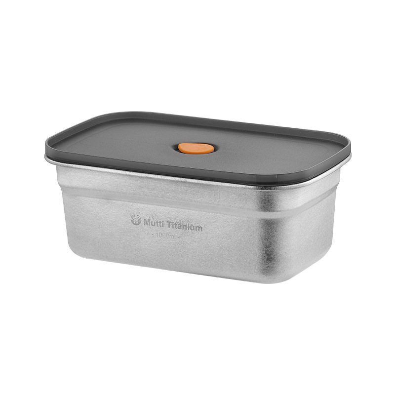 新款纯钛家用保鲜盒密封带盖水果便当盒长方形冰箱收纳大容量饭盒