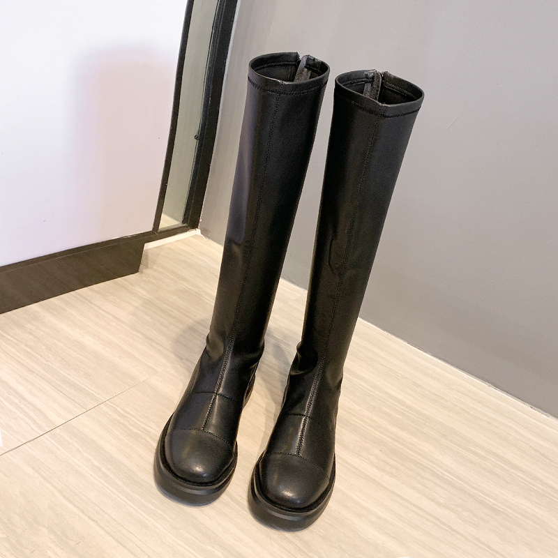 欧美2020秋冬新款长筒靴不过膝靴显瘦弹力靴平底高筒靴马靴女长靴在类目 女鞋, 靴子中 - 来自Buy2taobao.com提供专业的淘宝代购服务