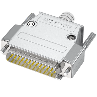 工业实心针镀金DB25公头母头连接器25针插头25P接头并口头金属壳