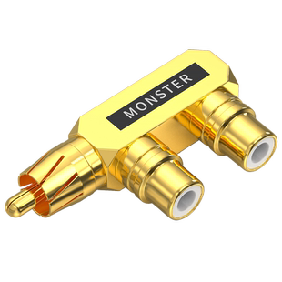 rca一分二音频转接头RCA同轴单莲花转双莲花公转母1一分2二分线器