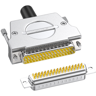 镀金DB50公头D-SUB 50P母头3排50针接头连接器伺服接插件50孔插头